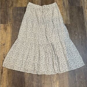 Beachlunchlounge White Black Tiered Maxi Skirt M Medium